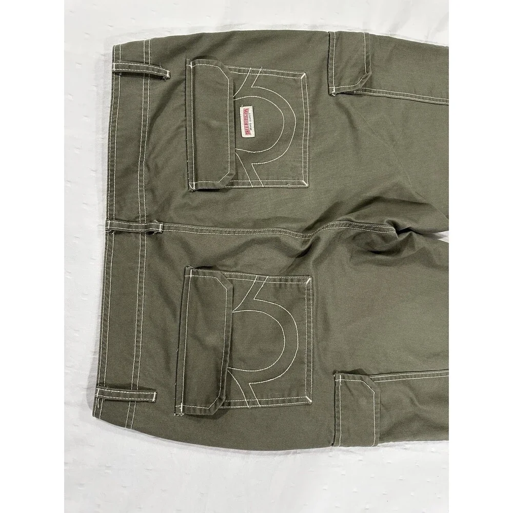 True Religion Men's Baggy Cargo Pants Kalamata Green Style 108335 Size 33